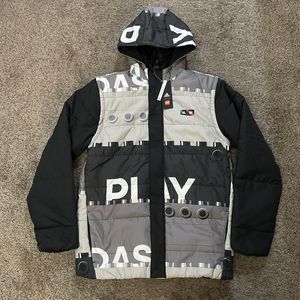 NWT Boy's Adidas Lego 2 in 1 Padded Jacket / Vest Size XL Gray/Black $220 HM2226